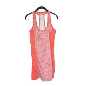 LOLA by AFG Athletic Sporty Racer Back Tank Mini Dress‎ Coral Orange Large NWT